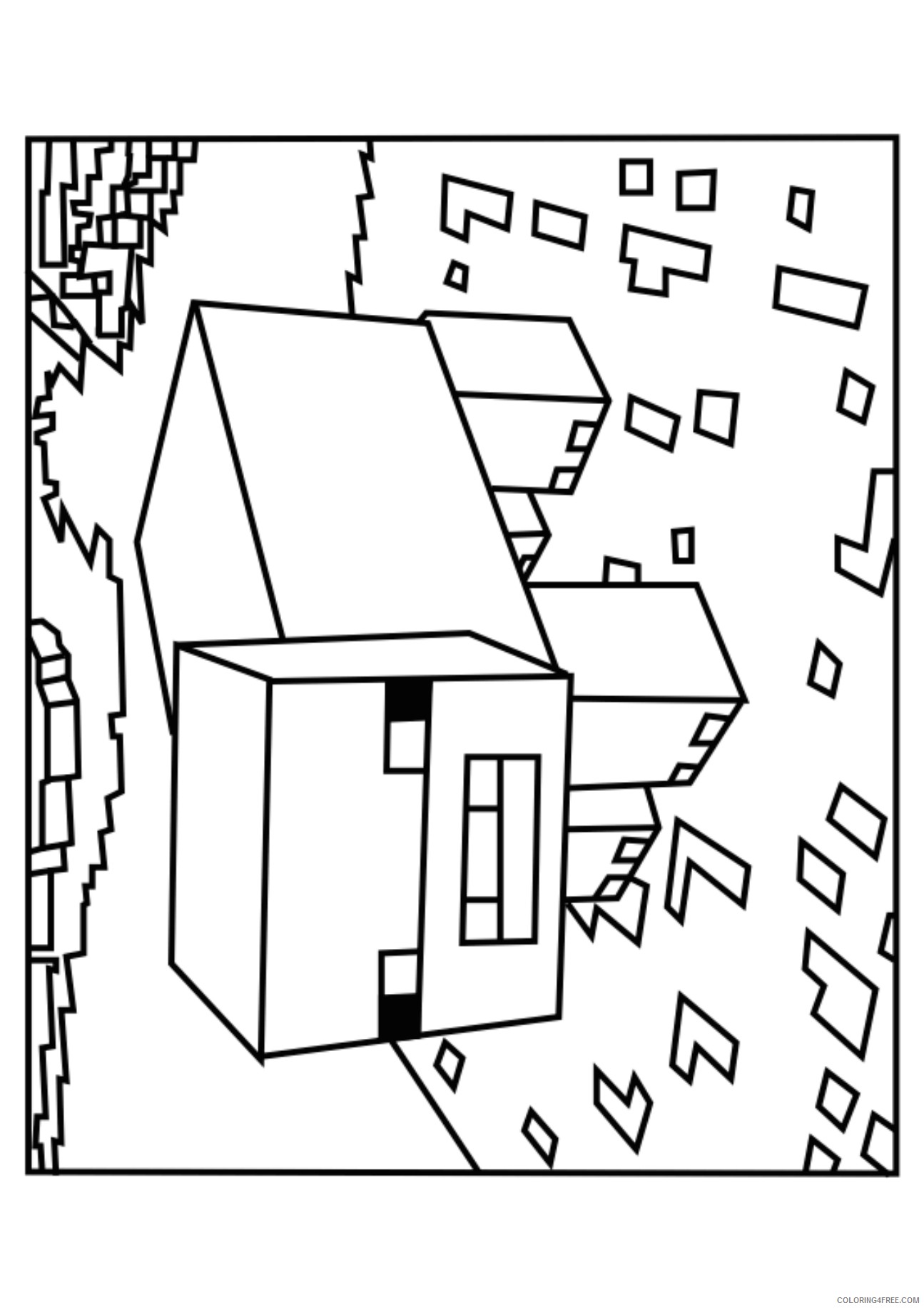 free minecraft pig coloring pages Coloring4free