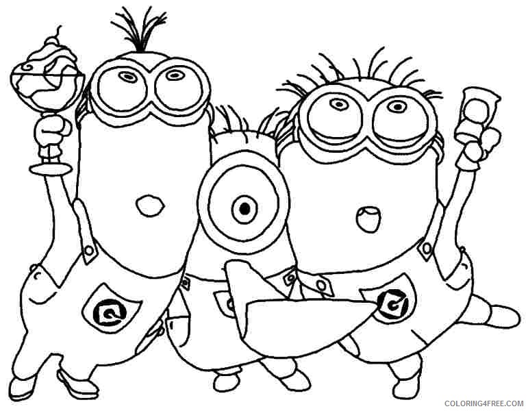 free minions coloring pages for kids Coloring4free