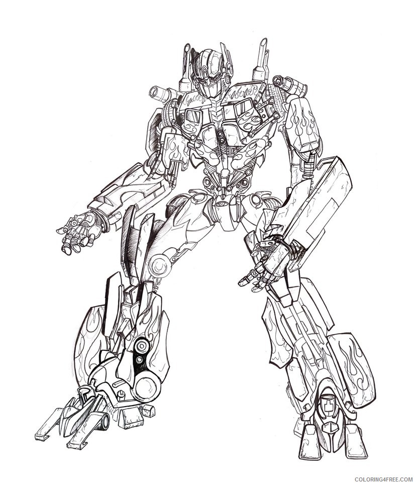 free optimus prime coloring pages for kids Coloring4free