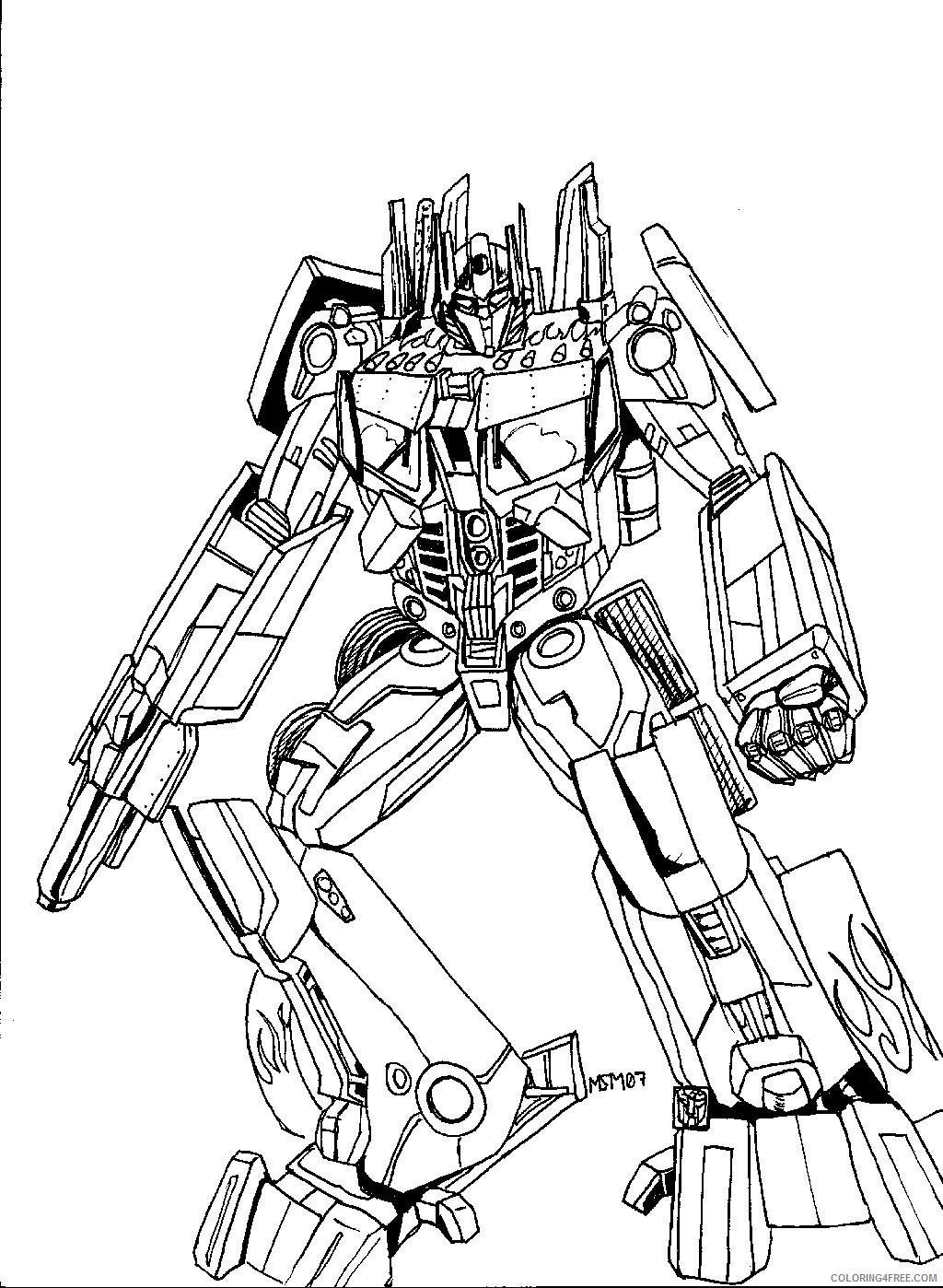 free optimus prime coloring pages printable Coloring4free