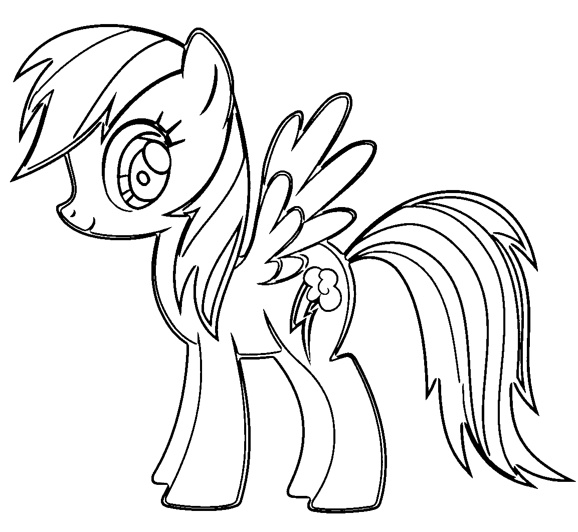 free rainbow dash coloring pages for kids Coloring4free