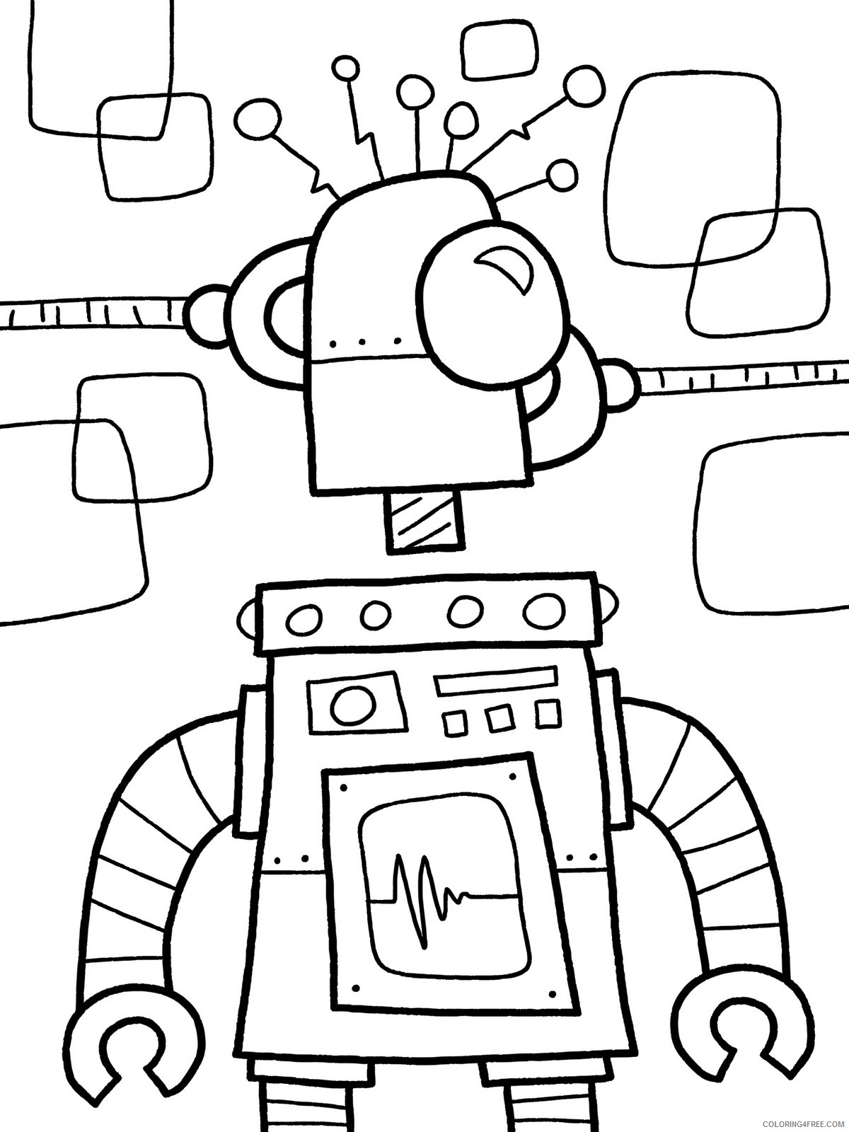 free robot coloring pages to print Coloring4free