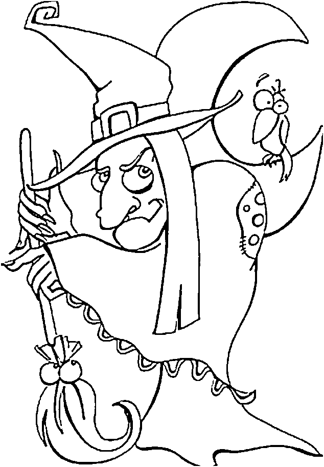 free witch coloring pages for kids Coloring4free
