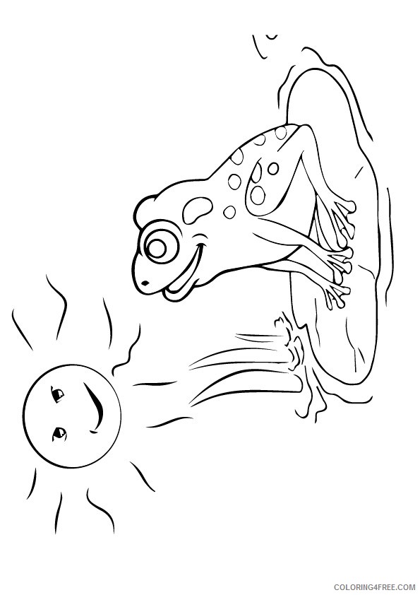 frog coloring pages on lily pad Coloring4free
