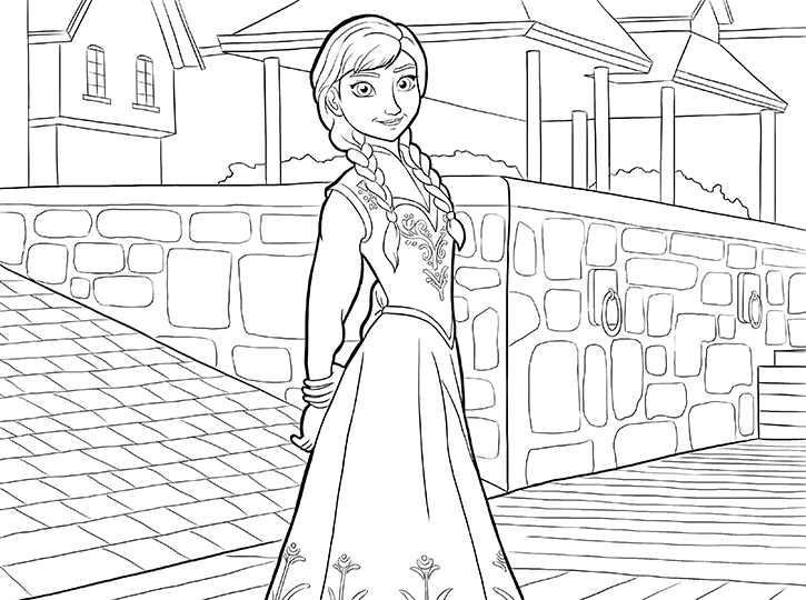 frozen anna coloring pages printable Coloring4free