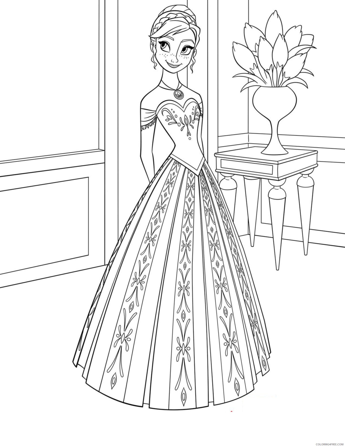 frozen anna coloring pages to print Coloring4free