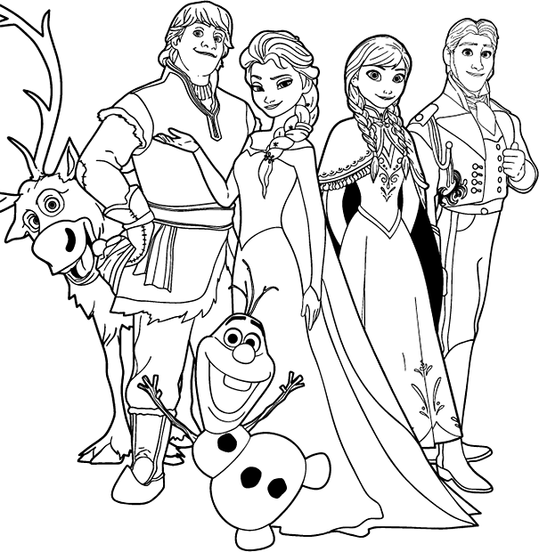 frozen coloring pages all characters Coloring4free