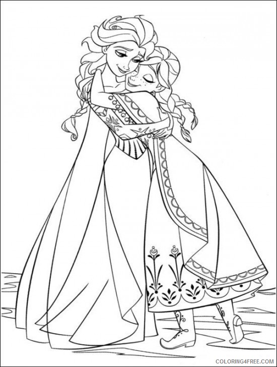 frozen coloring pages alsa and anna hug Coloring4free