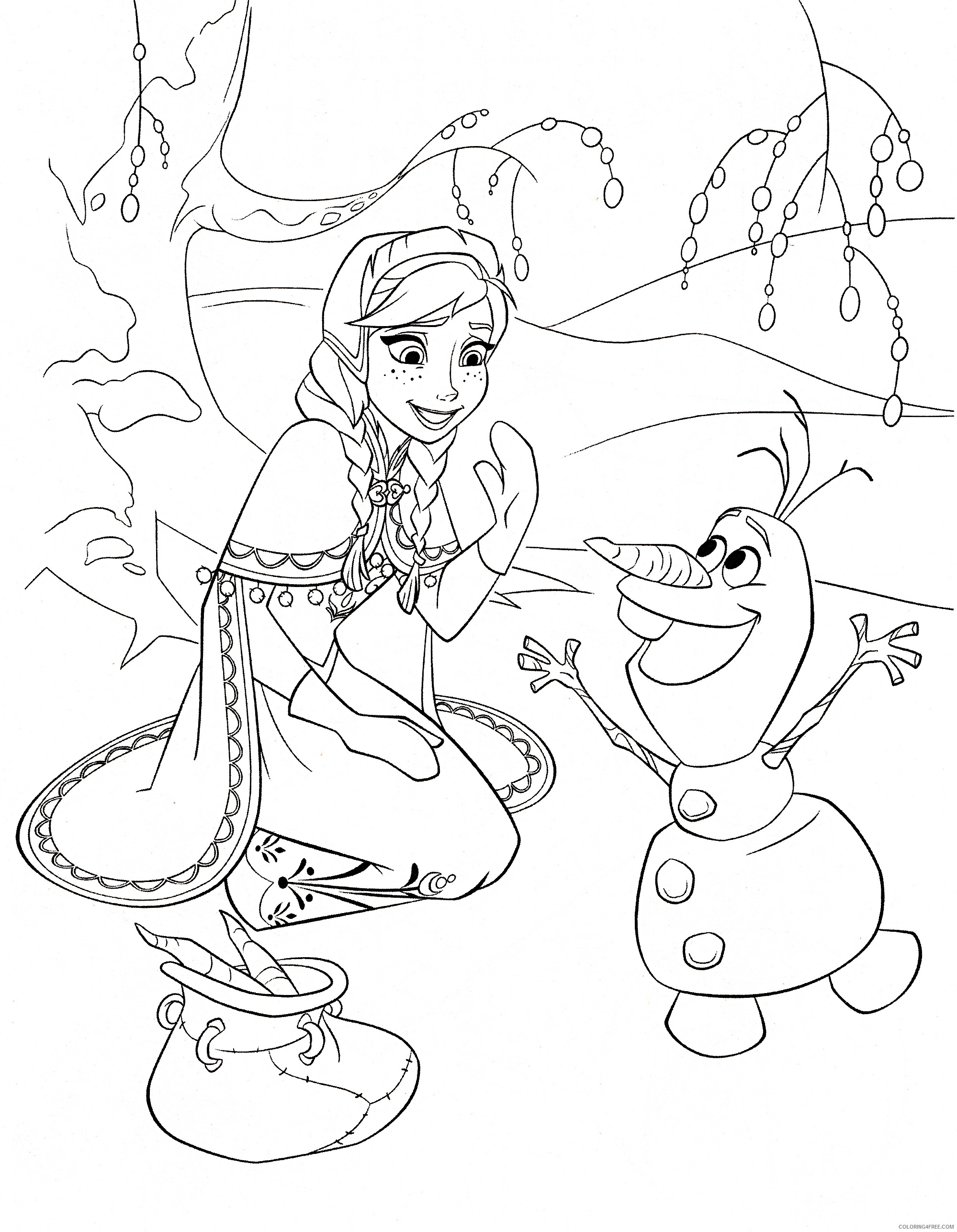 frozen coloring pages anna and olaf Coloring4free