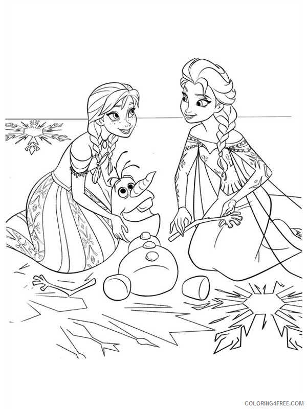 frozen coloring pages anna olaf and elsa Coloring4free