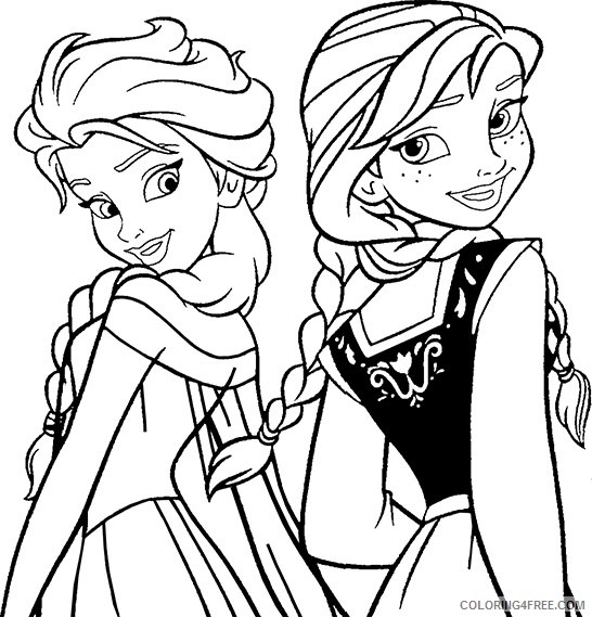 frozen coloring pages elsa and anna Coloring4free