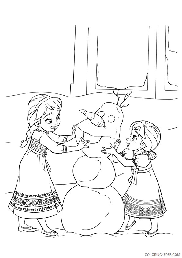 frozen coloring pages elsa and anna kids Coloring4free