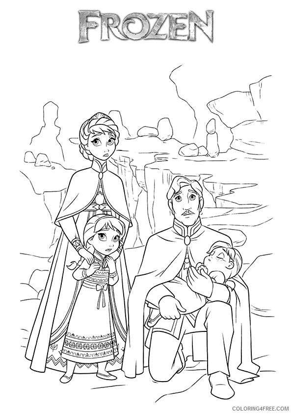 frozen coloring pages elsas family Coloring4free