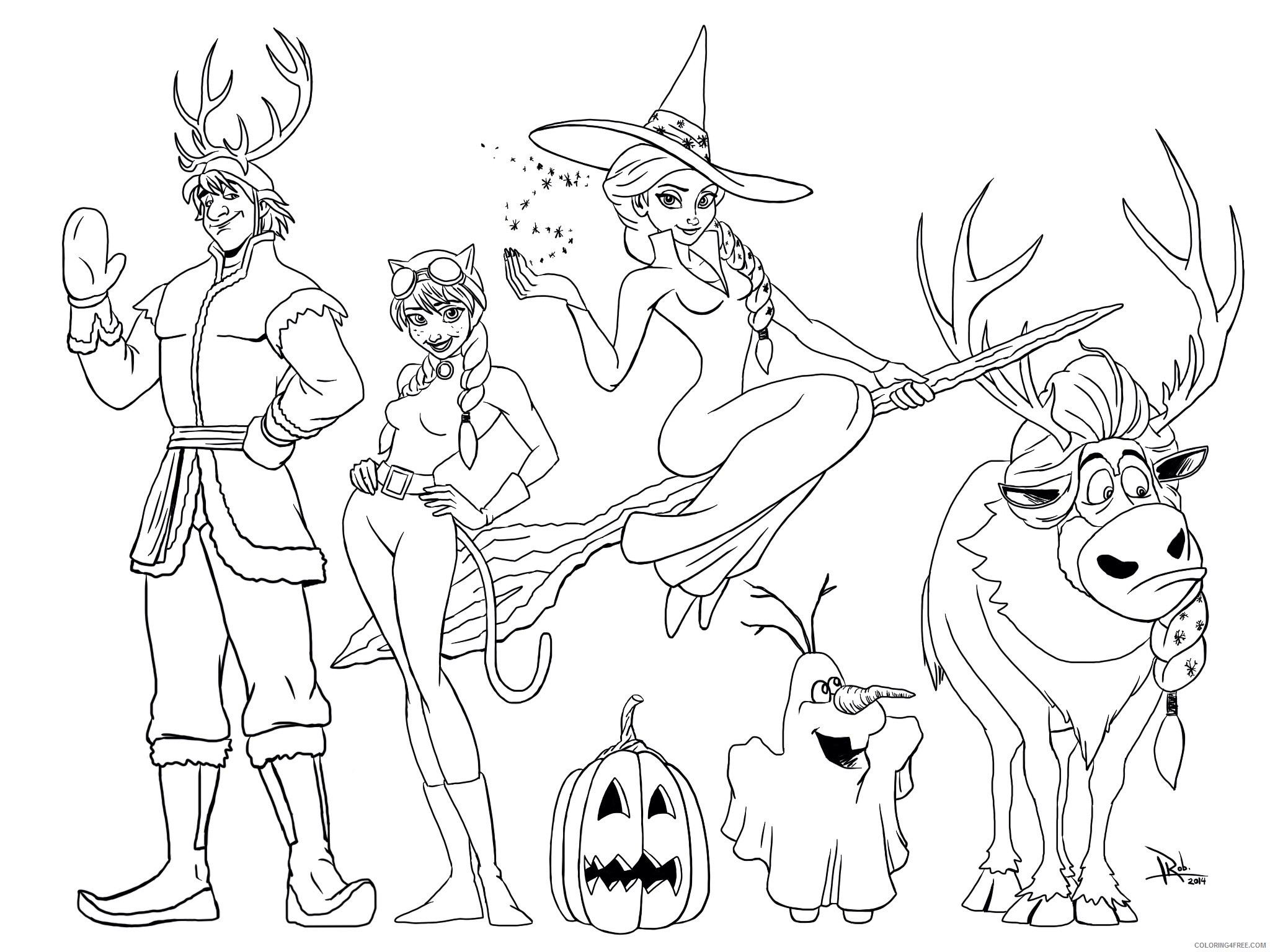 frozen coloring pages halloween Coloring4free