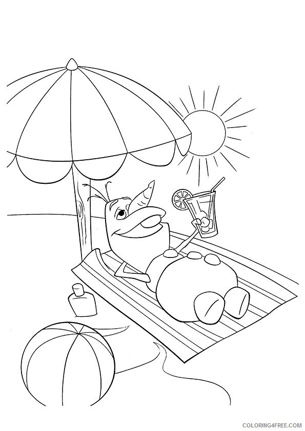 frozen coloring pages olaf at the beach Coloring4free