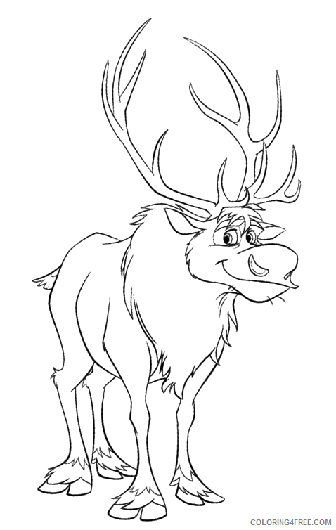 frozen coloring pages sven Coloring4free