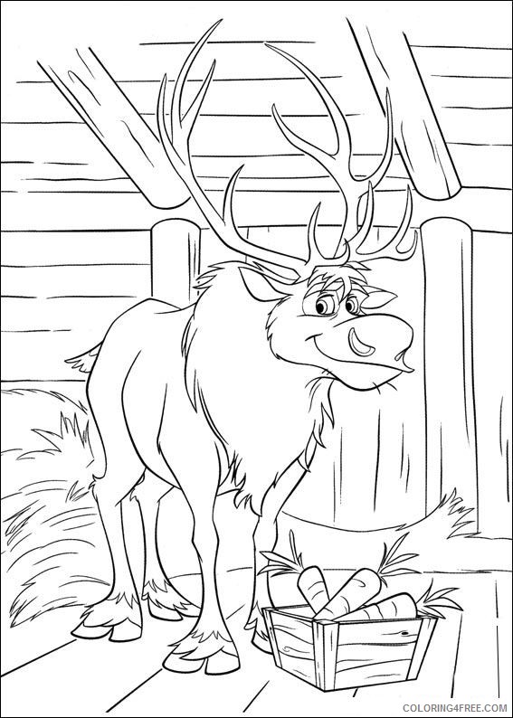 frozen coloring pages sven the reindeer Coloring4free
