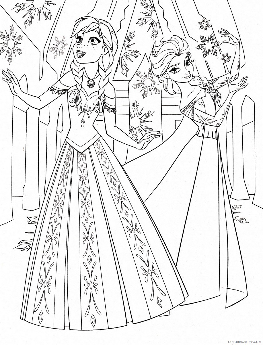 frozen elsa and anna coloring pages Coloring4free