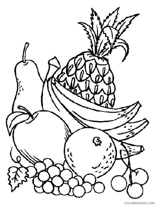 fruit coloring pages free to print Coloring4free
