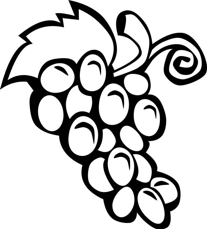 fruit coloring pages grape Coloring4free