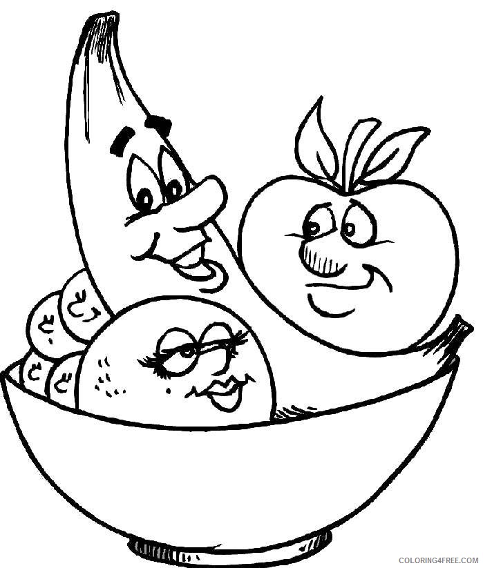 fruit coloring pages in bowl Coloring4free