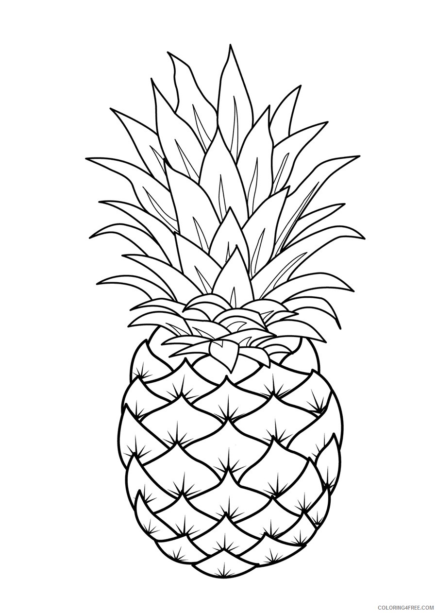 fruit coloring pages pineapple Coloring4free