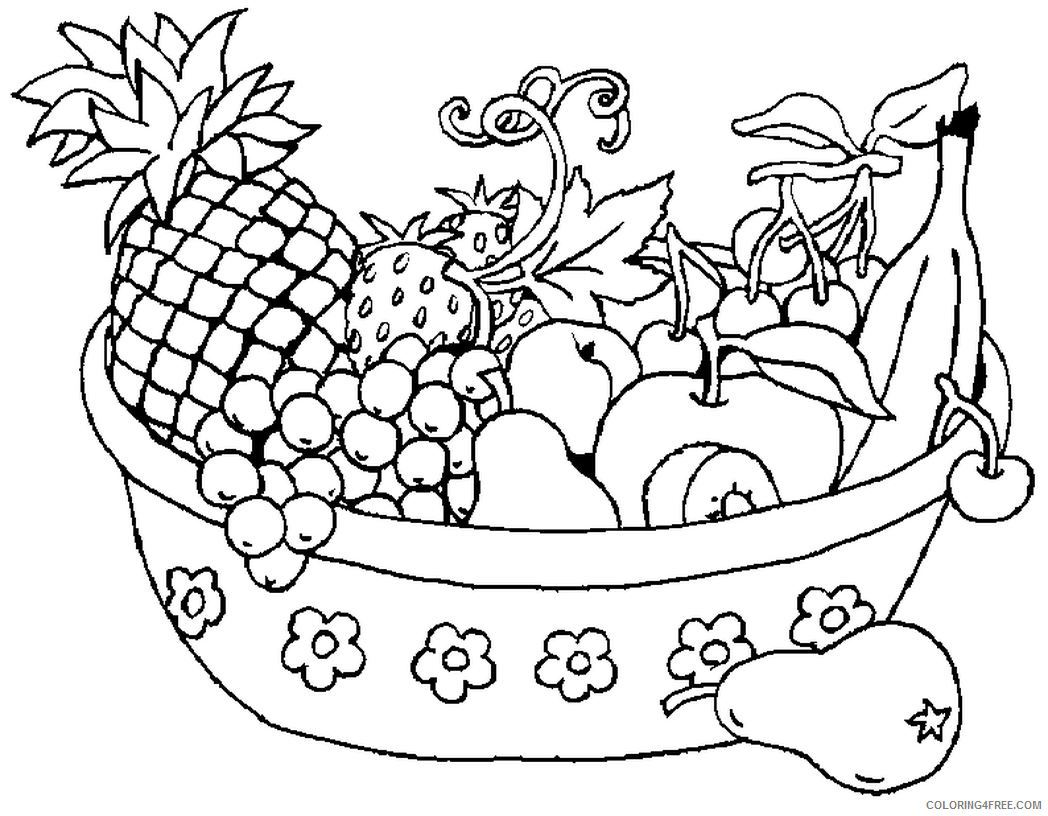 fruit coloring pages printable Coloring4free