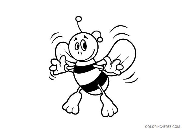 funny bee coloring pages Coloring4free