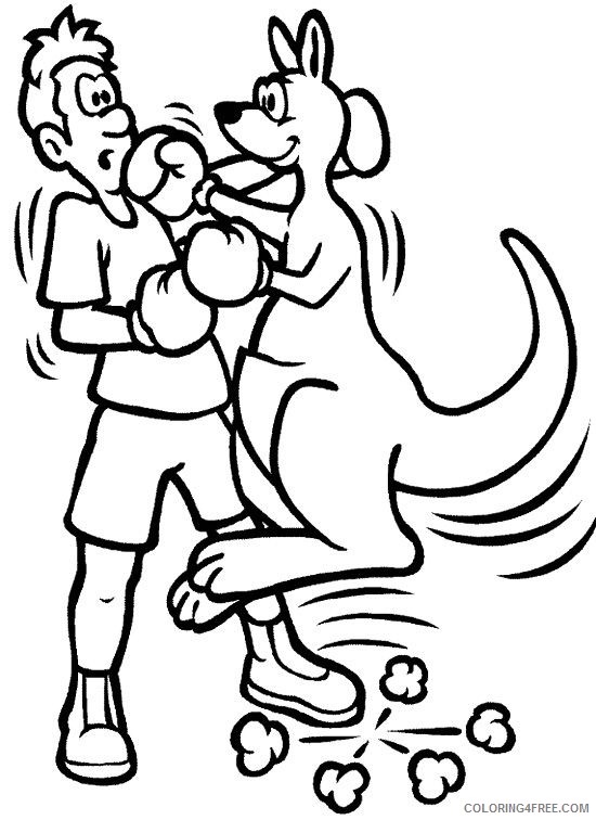 funny kangaroo coloring pages to print Coloring4free
