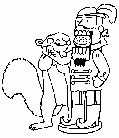 funny nutcracker coloring pages with squirrel Coloring4free