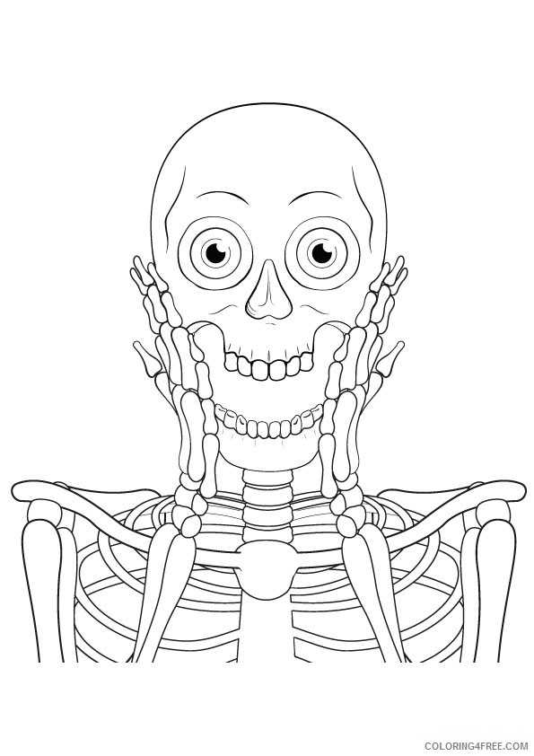 funny skeleton coloring pages Coloring4free