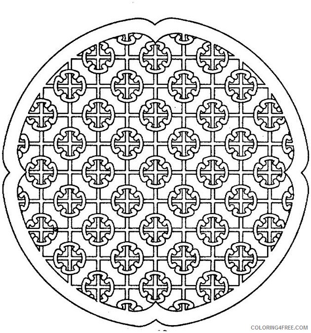 geometric coloring pages chinese pattern Coloring4free