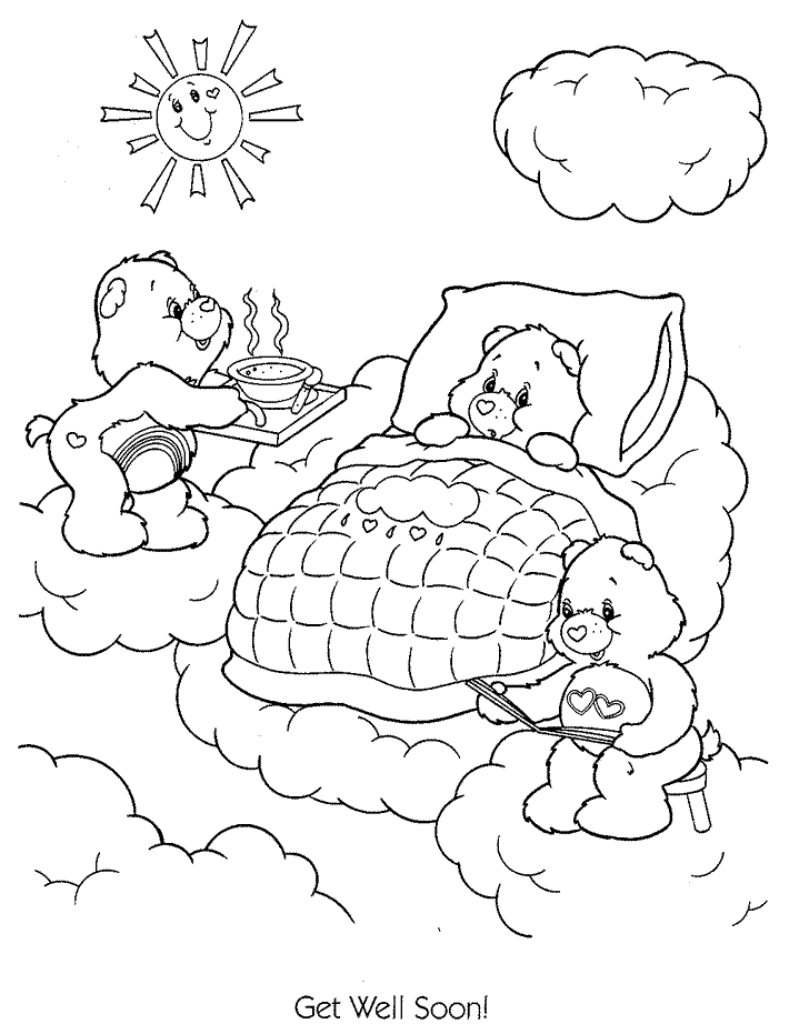 get well soon coloring pages care bears Coloring4free