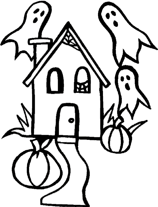 ghost coloring pages in haunted house Coloring4free