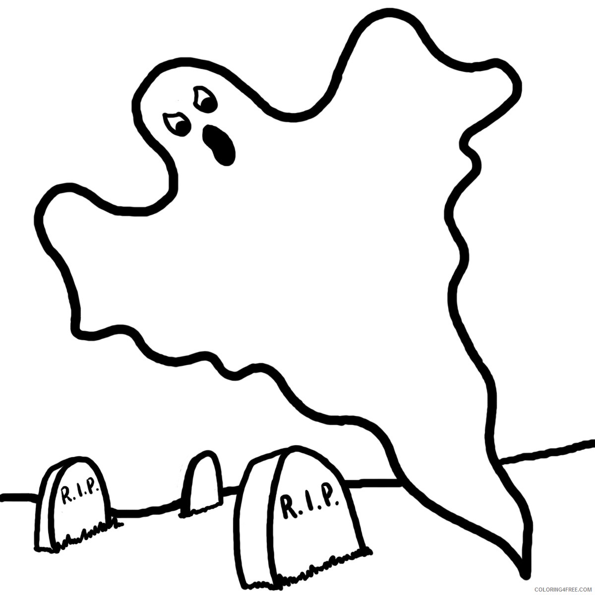 ghost coloring pages in the graveyard Coloring4free