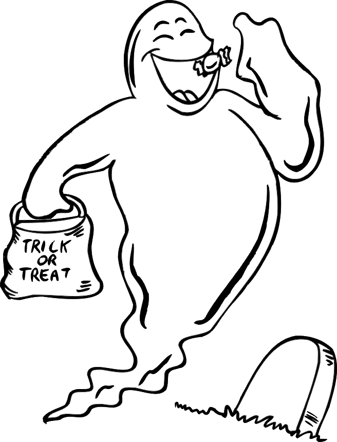 ghost coloring pages trick or treat Coloring4free