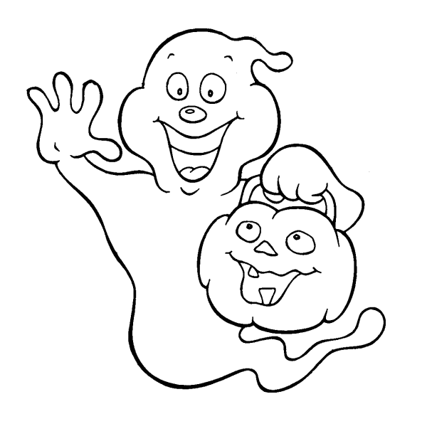 ghost coloring pages with pumpkin Coloring4free
