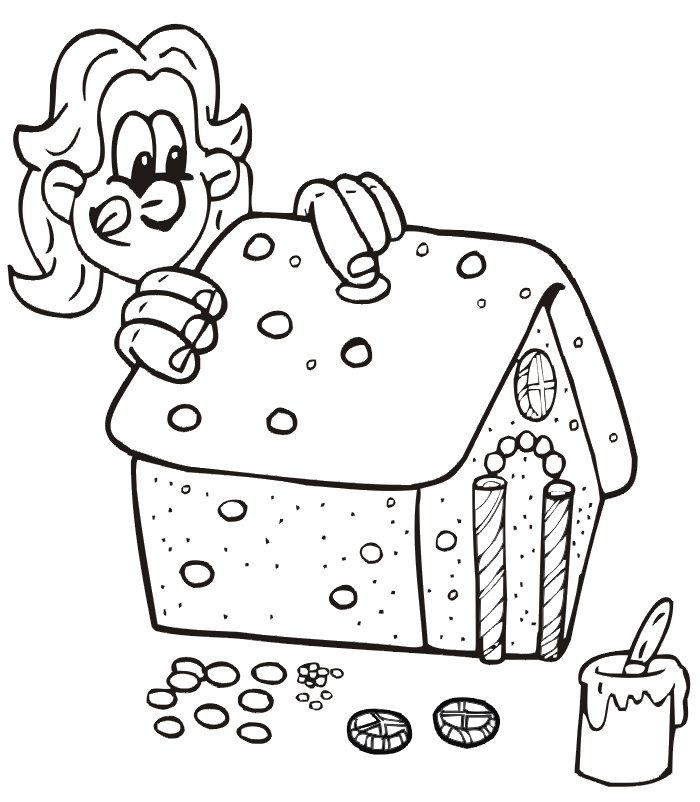 gingerbread house coloring pages for girls Coloring4free