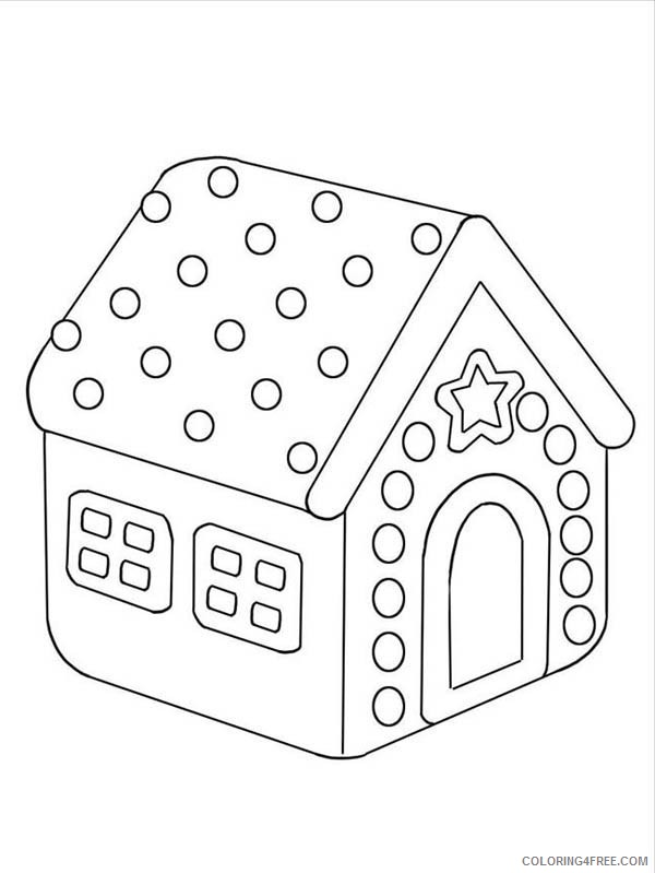 gingerbread house coloring pages for preschool Coloring4free