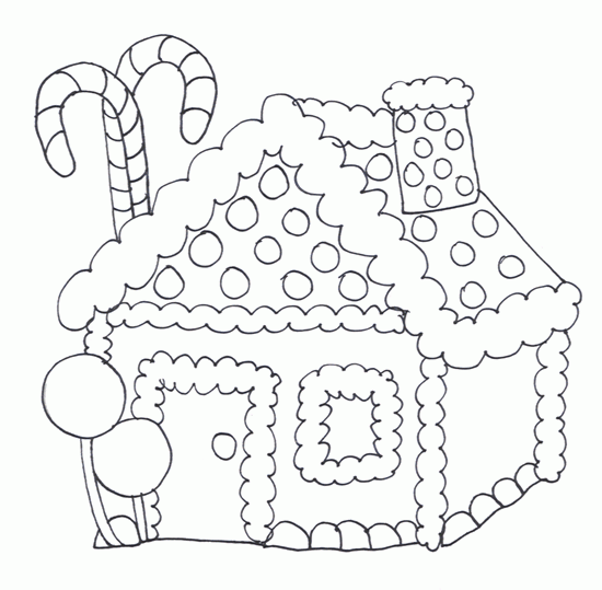 gingerbread house coloring pages free for kids Coloring4free