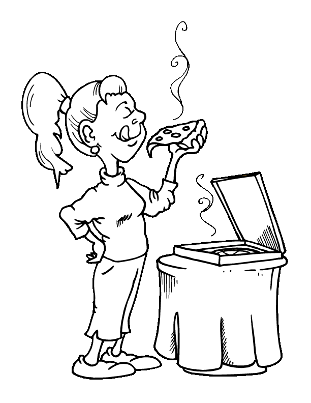 girl eating pizza coloring pages Coloring4free
