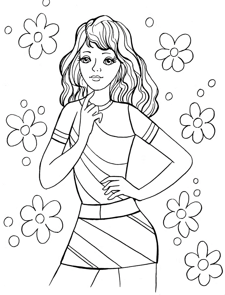 girls coloring pages printable Coloring4free