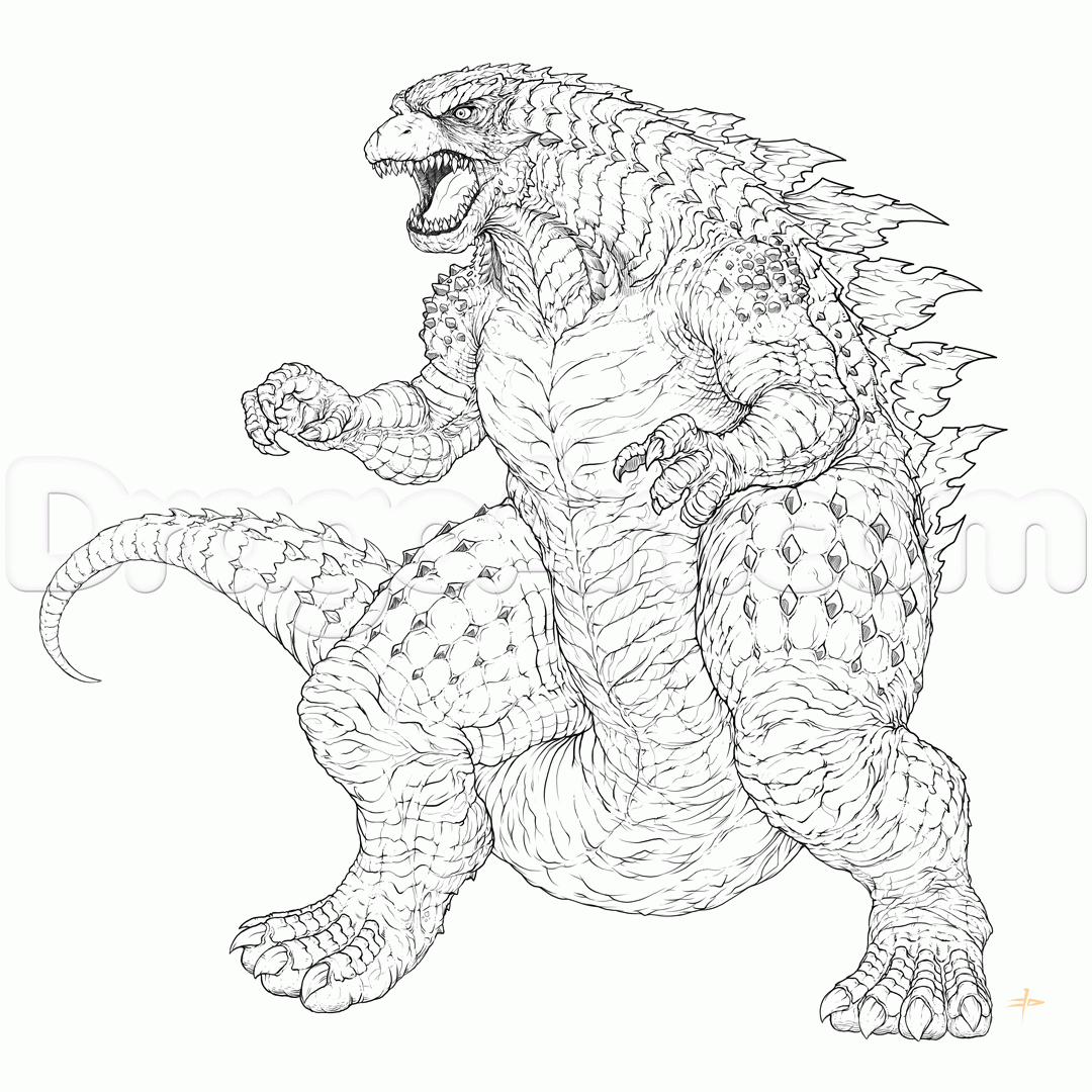 godzilla coloring pages by dragoart Coloring4free