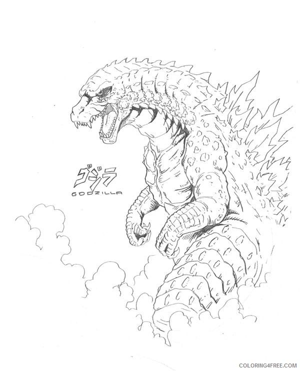 godzilla coloring pages by onore otaku Coloring4free