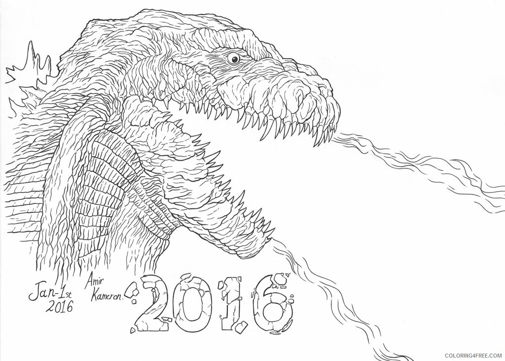 godzilla coloring pages firing by amir kameron Coloring4free