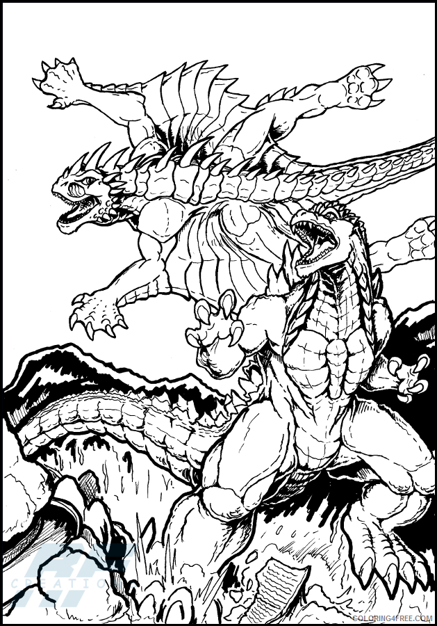 godzilla coloring pages for adults Coloring4free