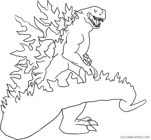 godzilla coloring pages to print Coloring4free