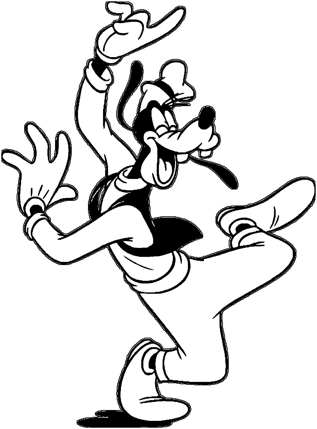 goofy coloring pages dancing Coloring4free