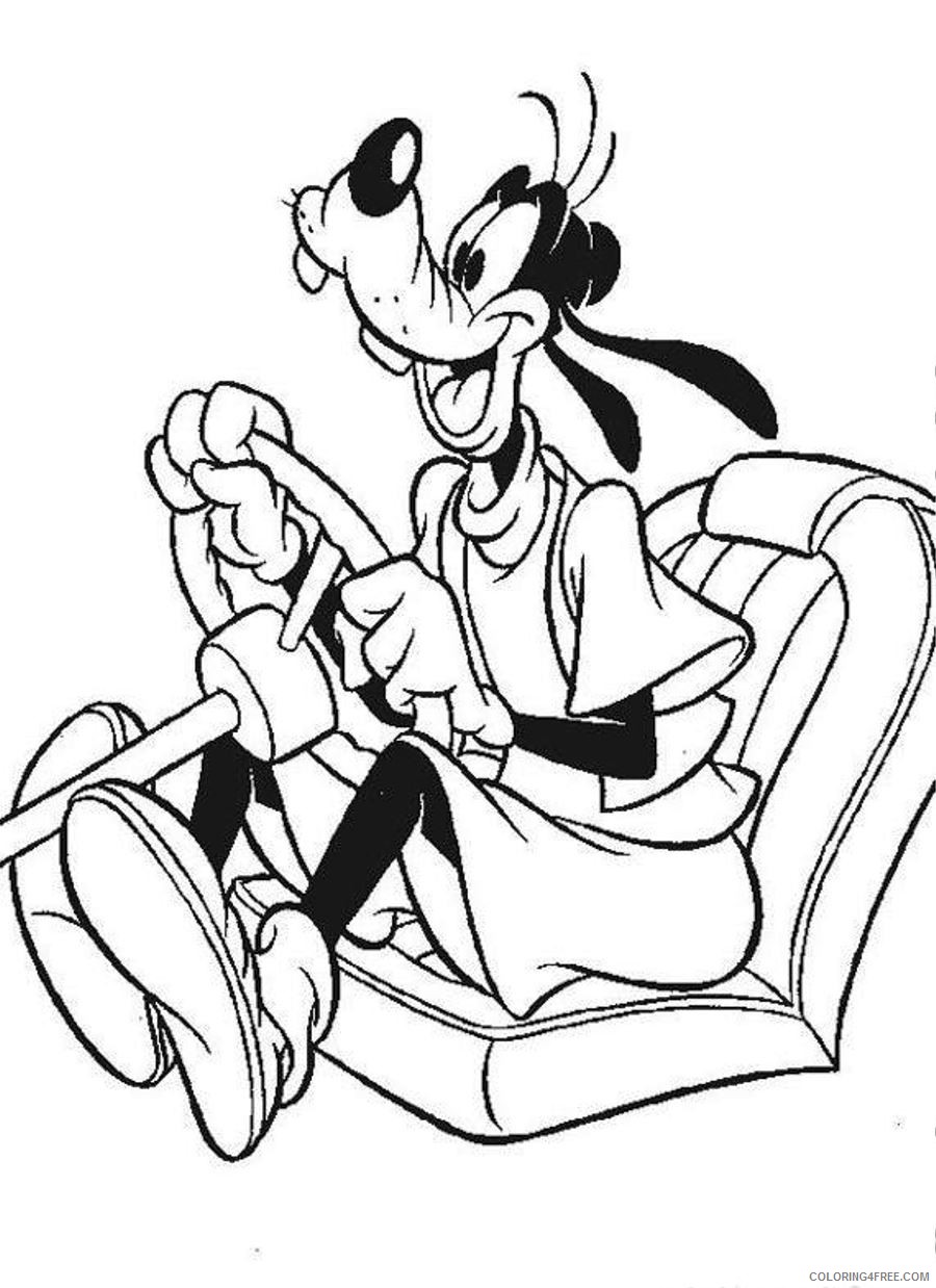 goofy coloring pages driving Coloring4free