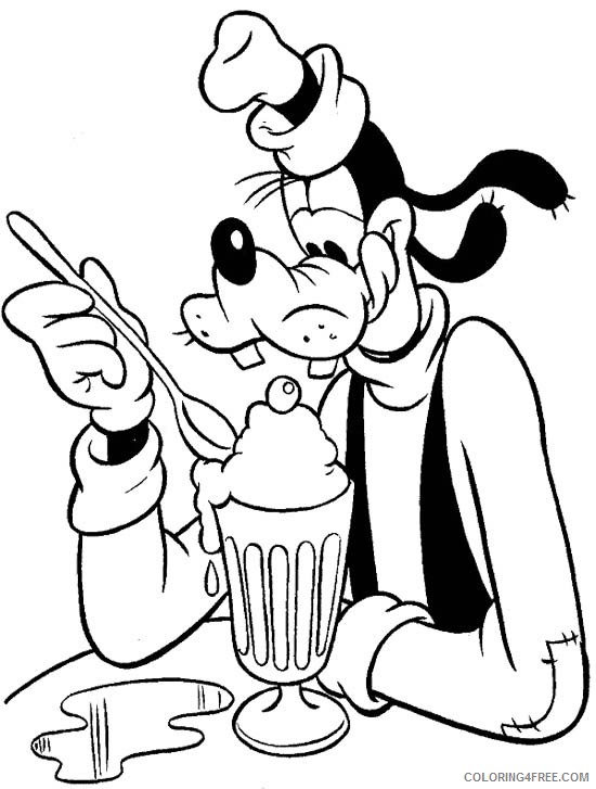 goofy coloring pages eating ice cream Coloring4free